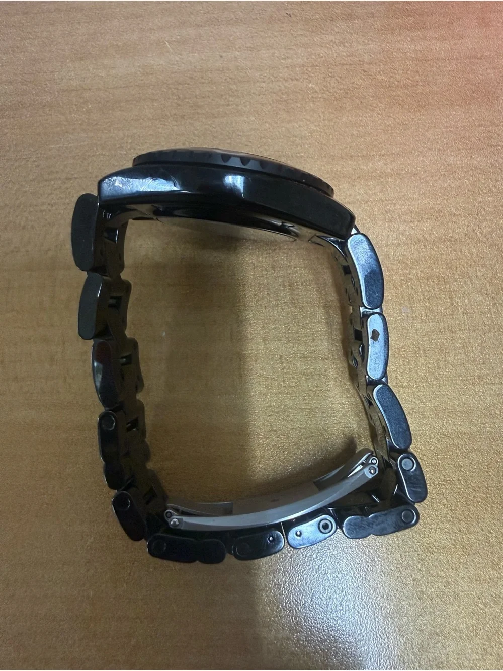 CHANEL 38 mm Black Ceramic J12 Bracelet Watch with Chanel Logo Dial